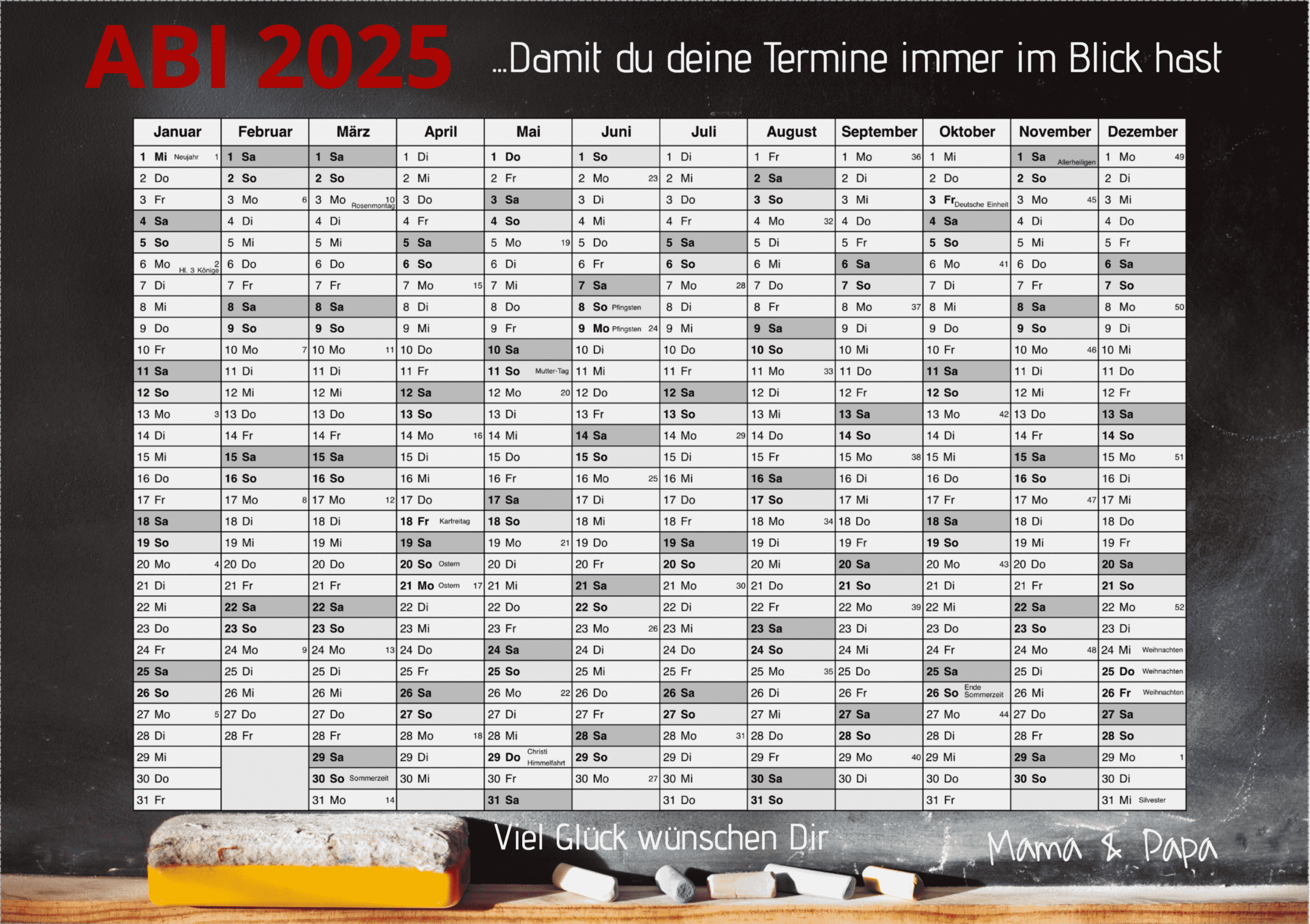 Abikalender selbst erstellen